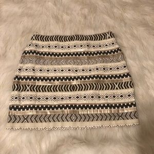 Chelsea and Violet Beaded Aztec Print Skirt Boho